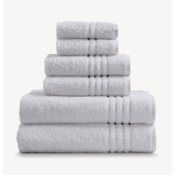 Turkish Cotton 6 Piece Ensemble Towel Set - White